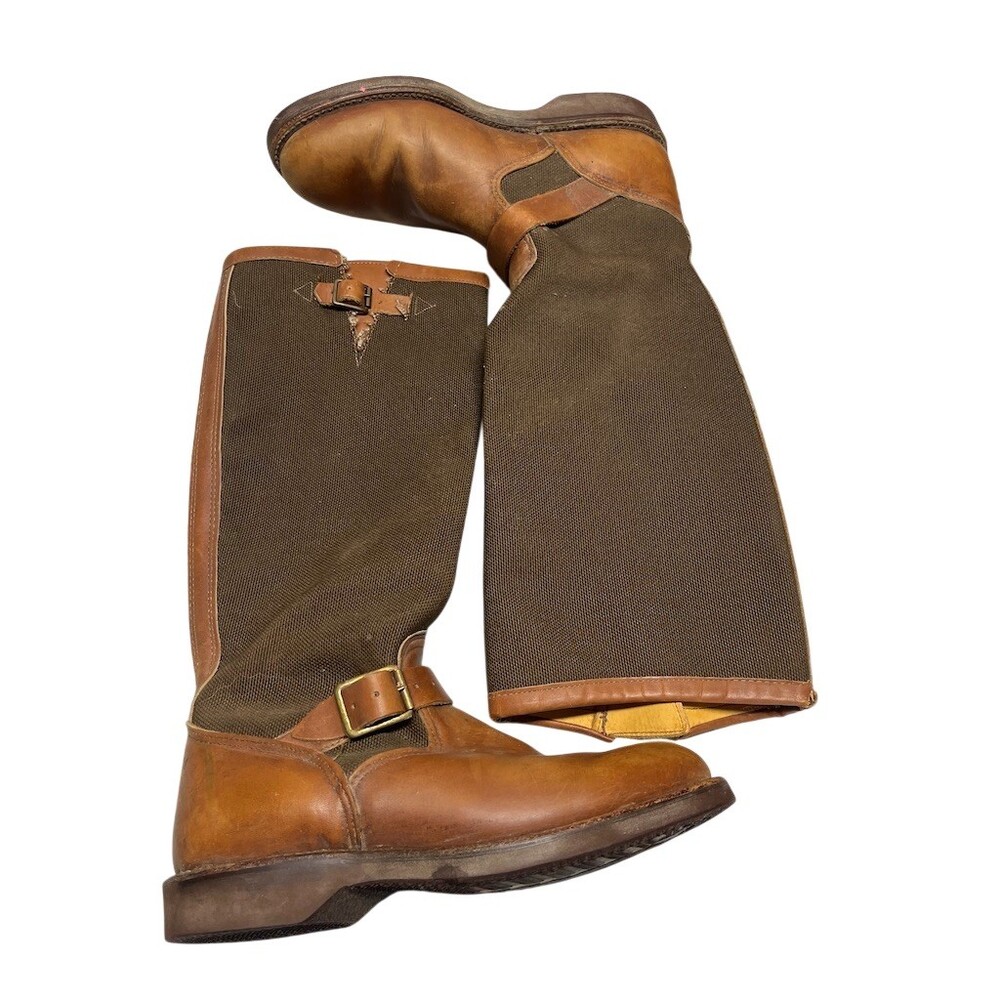 Chippewa Snake Proof Pull-On Boots Men's Size 9D Brown Knee High Round Toe